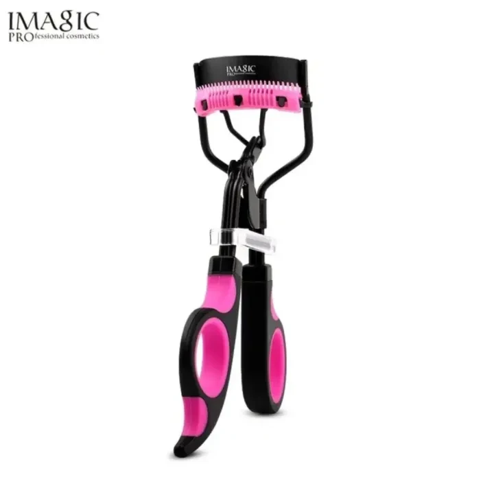 Pink Eyelash Curler – Professional Stainless Steel Lash Curler with Comb & Comfort Handle